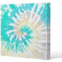 Benjamin Tate Design Tie dye pattern shibori print (Canvas Print) / 114 x 114 x 4cm in Natural | Size: 114 x 114 x 4 cm