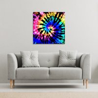 Benjamin Tate Design Tie dye pattern (Canvas Print) / 77 x 77 x 4cm in Natural | Size: 77 x 77 x 4 cm