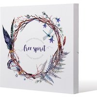 Benjamin Tate Design Watercolor Boho wreath (Canvas Print) / 61 x 61 x 4cm in Natural | Size: 61 x 61 x 4 cm