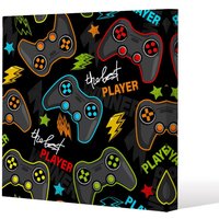Benjamin Tate Design Joystick game (Canvas Print) / 61 x 61 x 4cm in Natural | Size: 61 x 61 x 4 cm