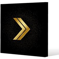 Benjamin Tate Design Arrow gold (Canvas Print) / 114 x 114 x 4cm in Natural | Size: 114 x 114 x 4 cm
