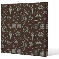 Benjamin Tate Design Planets & stars (Canvas Print) / 90 x 90 x 4cm in Natural | Size: 90 x 90 x 4 cm
