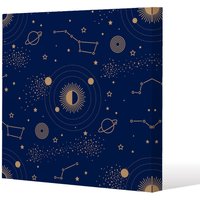 Benjamin Tate Design Magic night sky map (Canvas Print) / 127 x 127 x 4cm in Natural | Size: 127 x 127 x 4 cm