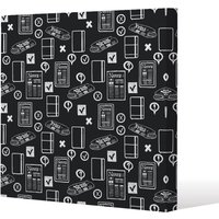 Benjamin Tate Design Press & media symbols (Canvas Print) / 46 x 46 x 4cm in Natural | Size: 46 x 46 x 4 cm