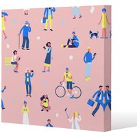 Benjamin Tate Design Different people with mobile phones & gadgets (Canvas Print) / 90 x 90 x 4cm in Natural | Size: 90 x 90 x 4 cm