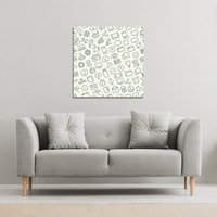 Benjamin Tate Design Outline icons (Canvas Print) / 101 x 101 x 4cm in Natural | Size: 101 x 101 x 4 cm