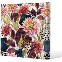 Benjamin Tate Design Autumn watercolor floral arrangement (Canvas Print) / 114 x 114 x 4cm in Natural | Size: 114 x 114 x 4 cm