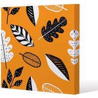 Benjamin Tate Design Doodle leaves (Canvas Print) / 61 x 61 x 4cm in Natural | Size: 61 x 61 x 4 cm