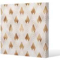 Benjamin Tate Design Golden geometric shapes (Canvas Print) / 61 x 61 x 4cm in Natural | Size: 61 x 61 x 4 cm