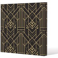 Benjamin Tate Design Golden lined shape (Canvas Print) / 61 x 61 x 4cm in Natural | Size: 61 x 61 x 4 cm