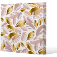 Benjamin Tate Design Pastel rose & gold autumn (Canvas Print) / 114 x 114 x 4cm in Natural | Size: 114 x 114 x 4 cm