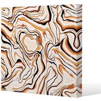 Benjamin Tate Design Warm toned liquid marble (Canvas Print) / 114 x 114 x 4cm in Natural | Size: 114 x 114 x 4 cm