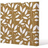 Benjamin Tate Design White Leaves (Canvas Print) / 127 x 127 x 4cm in Natural | Size: 127 x 127 x 4 cm