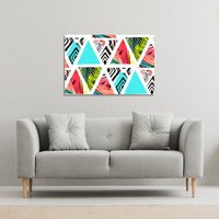 Benjamin Tate Design Aztec & tropical palm leaves (Canvas Print) / 46 x 31 x 4cm in Natural | Size: 46 x 31 x 4 cm