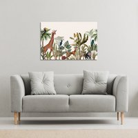 Benjamin Tate Design Tropical Animals (Canvas Print) / 31 x 41 x 4cm in Natural | Size: 31 x 41 x 4 cm