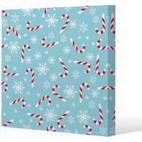 Benjamin Tate Design Candy canes & snowflakes (canvas) / 120x 120 x 4cm in Natural | Size: 120x 120 x 4 cm