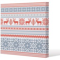 Benjamin Tate Design Christmas background with deer (canvas) / 101 x 101 x 4cm in Natural | Size: 101 x 101 x 4 cm