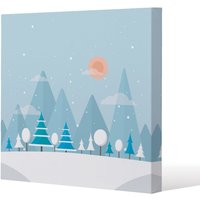 Benjamin Tate Design Christmas snow nature background (canvas) / 101 x 101 x 4cm in Natural | Size: 101 x 101 x 4 cm