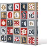 Benjamin Tate Design December advent calendar (canvas) / 77 x 77 x 4cm in Natural | Size: 77 x 77 x 4 cm