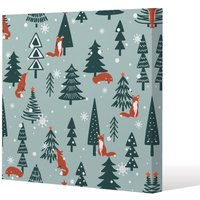 Benjamin Tate Design Fir-trees snow (canvas) / 101 x 101 x 4cm in Natural | Size: 101 x 101 x 4 cm