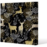 Benjamin Tate Design Golden christmas (canvas) / 114 x 114 x 4cm in Natural | Size: 114 x 114 x 4 cm