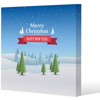 Benjamin Tate Design Merry christmas cover art (canvas) / 61 x 61 x 4cm in Natural | Size: 61 x 61 x 4 cm