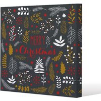 Benjamin Tate Design Merry christmas lettering (canvas) / 120x 120 x 4cm in Natural | Size: 120x 120 x 4 cm