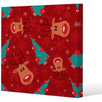Benjamin Tate Design Reindeer & tree pattern (canvas) / 120x 120 x 4cm in Natural | Size: 120x 120 x 4 cm