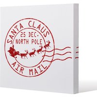 Benjamin Tate Design Santa claus air mail (canvas) / 114 x 114 x 4cm in Natural | Size: 114 x 114 x 4 cm