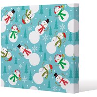 Benjamin Tate Design Snowman seamless pattern design (canvas) / 77 x 77 x 4cm in Natural | Size: 77 x 77 x 4 cm
