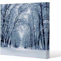 Benjamin Tate Design Snowstorm in park (canvas) / 61 x 61 x 4cm in Natural | Size: 61 x 61 x 4 cm