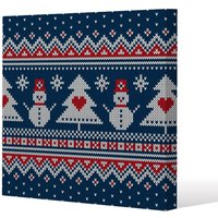 Benjamin Tate Design Winter holiday sweater design (canvas) / 90 x 90 x 4cm in Natural | Size: 90 x 90 x 4 cm