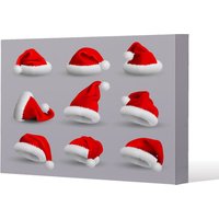 Benjamin Tate Design Collection of red santa claus hats (canvas) / 127 x 101 x 4 cm in Natural