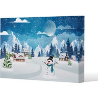 Benjamin Tate Design Evening village winter landscape (canvas) / 61 x 41 x 4cm in Natural | Size: 61 x 41 x 4 cm
