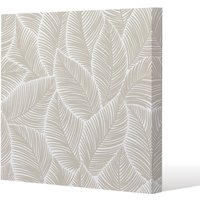 Benjamin Tate Design beige leaves (Canvas Print) / 46 x 46 x 4cm in Natural | Size: 46 x 46 x 4 cm