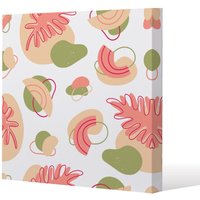 Benjamin Tate Design botanical elements with line art (Canvas Print) / 114 x 114 x 4cm in Natural | Size: 114 x 114 x 4 cm