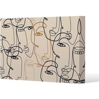 Benjamin Tate Design Continuous line drawing of faces (Canvas Print) / 152 x 101 x 4cm in Natural | Size: 152 x 101 x 4 cm