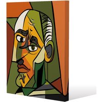 Benjamin Tate Design frowning man closeup (Canvas Print) / 61 x 91 x 4cm in Natural | Size: 61 x 91 x 4 cm