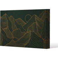 Benjamin Tate Design Golden mountain line art (Canvas Print) / 127 x 101 x 4cm in Natural | Size: 127 x 101 x 4 cm