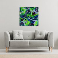 Benjamin Tate Design hand drawn exotic plants (Canvas Print) / 77 x 77 x 4cm in Natural | Size: 77 x 77 x 4 cm