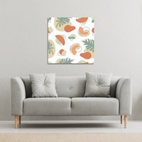 Benjamin Tate Design line art & botanical elements (Canvas Print) / 127 x 127 x 4cm in Natural | Size: 127 x 127 x 4 cm
