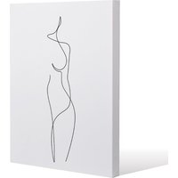 Benjamin Tate Design line art drawing of woman (Canvas Print) / 152 x 101 x 4cm in Natural | Size: 152 x 101 x 4 cm