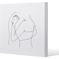 Benjamin Tate Design line art hug (Canvas Print) / 127 x 127 x 4cm in Natural | Size: 127 x 127 x 4 cm