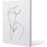 Benjamin Tate Design line art of femail body (Canvas Print) / 61 x 91 x 4cm in Natural | Size: 61 x 91 x 4 cm