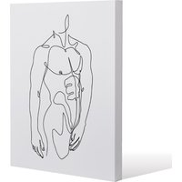 Benjamin Tate Design line art of male body (Canvas Print) / 152 x 101 x 4cm in Natural | Size: 152 x 101 x 4 cm