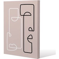 Benjamin Tate Design line art of two faces (Canvas Print) / 114 x 77 x 4cm in Natural | Size: 114 x 77 x 4 cm