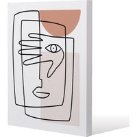 Benjamin Tate Design line drawing of face & hand (Canvas Print) / 61 x 91 x 4cm in Natural | Size: 61 x 91 x 4 cm