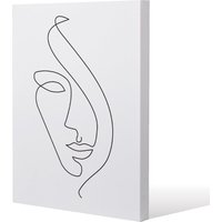 Benjamin Tate Design Line Face drawing (Canvas Print) / 77 x 51 x 4cm in Natural | Size: 77 x 51 x 4 cm