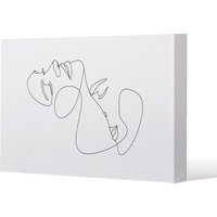 Benjamin Tate Design man & woman touch by one line (Canvas Print) / 61 x 41 x 4cm in Natural | Size: 61 x 41 x 4 cm