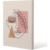 Benjamin Tate Design minimal line drawing of womans face (Canvas Print) / 61 x 91 x 4cm in Natural | Size: 61 x 91 x 4 cm
